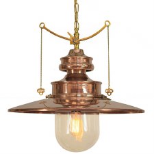 Paddington Station Large Hanging Lantern Polished Brass with Clear Glass