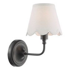 Padme Wall Light Matt Black & Ivory Shade