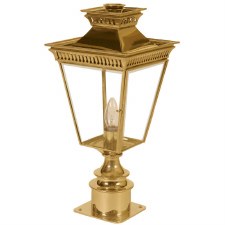 Pagoda Short Pedestal Lantern Polished Brass