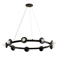 Kichler Palta 9 Light Ring Chandelier Satin Black Kichler Palta 9 Light Ring Chandelier Satin Black