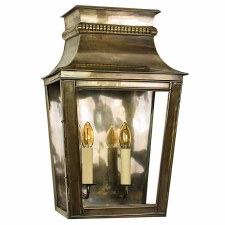 Parisienne Flush Outdoor Wall Light Large - Renovated Brass