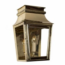 Parisienne Flush Outdoor Wall Light Small Polished Brass Unlacquered