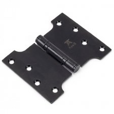 Additional picture of From The Anvil Parliament Hinges Black 4" x 3" x 5"