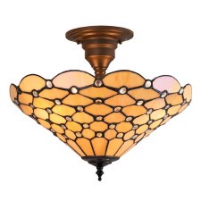 Interiors 1900 Pearl Semi Flush Tiffany Ceiling Light Interiors 1900 Pearl Semi Flush Tiffany Ceiling Light
