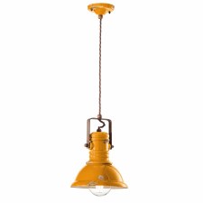 Ferroluce Pendant Ceiling Light C1691 Vintage Giallo