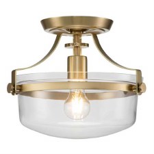 Quoizel Penn Station Semi Flush Ceiling Light Brushed Brass Quoizel Penn Station Semi Flush Ceiling Light Brushed Brass