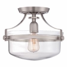 Quoizel Penn Station Semi Flush Light Brushed Nickel Quoizel Penn Station Semi Flush Light Brushed Nickel