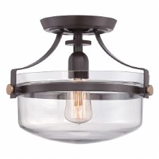 Quoizel Penn Station Semi Flush Light Western Bronze Quoizel Penn Station Semi Flush Light Western Bronze