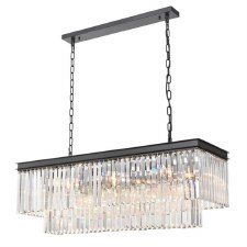 Perdita 11 Light Linear Pendant Matt Black & Crystal Perdita 11 Light Linear Pendant Matt Black & Crystal