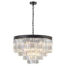 Perdita 20 Light Pendant Matt Black & Crystal Perdita 20 Light Pendant Matt Black & Crystal