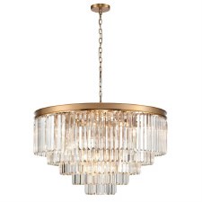 Perdita 27 Light Pendant Brushed Brass & Crystal Perdita 27 Light Pendant Brushed Brass & Crystal
