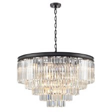 Perdita 27 Light Pendant Matt Black & Crystal Perdita 27 Light Pendant Matt Black & Crystal
