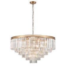 Perdita 30 Light Pendant Brushed Brass & Crystal Perdita 30 Light Pendant Brushed Brass & Crystal