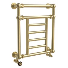 Petwood Heated Towel Rail 650mm Brushed Brass