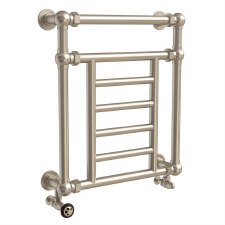 Petwood Heated Towel Rail 650mm Brushed Nickel