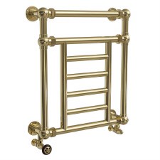 Petwood Heated Towel Rail 650mm Polished Brass Unlacquered