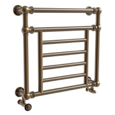 Petwood Heated Towel Rail 800mm Antique Brass Lacquered