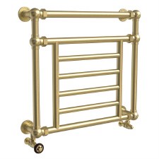 Petwood Heated Towel Rail 800mm Brushed Brass