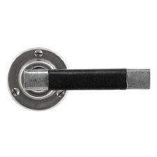 Finesse Jedburgh Round Rose Door Handles FD054B Pewter & Black Leather Finesse Jedburgh Round Rose Door Handles FD054B Pewter & Black Leather