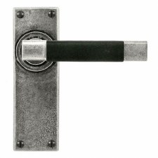 Finesse Jedburgh Door Latch Handles FD055B Pewter & Black Leather