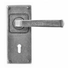 Finesse Allendale Door Handles Jesmond Lock Plate FD074 Solid Pewter