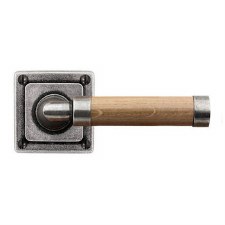 Finesse Milton Door Handles Square Rose FD145 Pewter & Oak