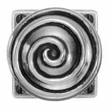 Finesse Swirl Door Knobs on Square Rose FD079 Solid Pewter