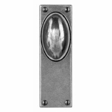 Finesse Lincoln Door Knobs on Latch Plate FD190 Solid Pewter