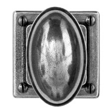 Finesse Lincoln Door Knobs on Square Rose FD193 Solid Pewter