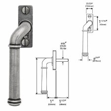 Solid Pewter Espagnolette Window Handle Left Hand Solid Pewter Espagnolette Window Handle Left Hand