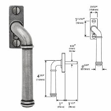 Solid Pewter Espagnolette Window Handle Right Hand Solid Pewter Espagnolette Window Handle Right Hand