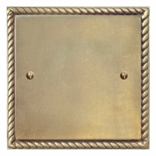 Georgian Single Blank Plate Antique Satin Brass