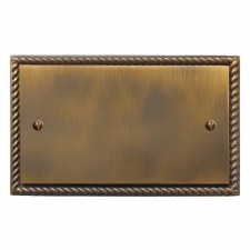 Georgian Double Blank Plate Antique Brass Lacquered