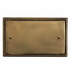 Georgian Double Blank Plate Hand Aged Brass