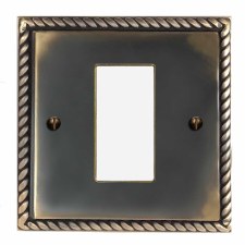 Georgian Plate for Modular Electrical Components 50x25mm Dark Antique Relief