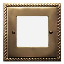 Georgian Plate for Modular Electrical Components 50x50mm Hand Aged Brass