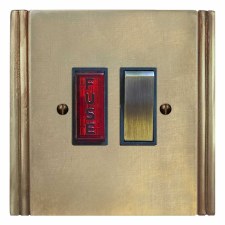 Plaza Switched Fused Spur Illuminated Antique Satin Brass