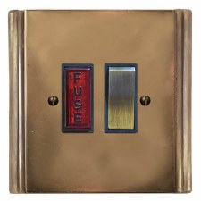 Plaza Switched Fused Spur Illuminated Hand Aged Brass