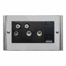 Plaza Sky+ Socket Polished Chrome & Black Trim