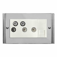 Plaza Sky+ Socket Polished Chrome & White Trim