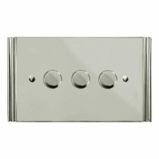 Plaza Dimmer Switch 3 Gang Polished Nickel