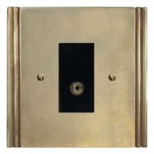 Plaza TV Socket Outlet Antique Satin Brass