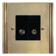 Plaza Satellite & TV Socket Outlet Antique Satin Brass