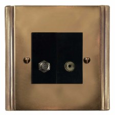 Plaza Satellite & TV Socket Outlet Hand Aged Brass