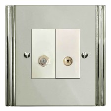 Plaza Satellite & TV Socket Outlet Polished Nickel