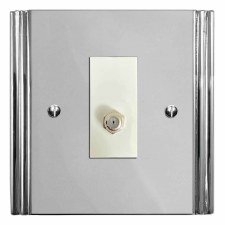 Plaza Satellite Socket Polished Chrome & White Trim