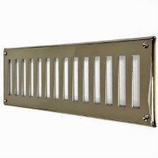 Plain Slotted Air Vent with Bevel Edge 10" x 4" Polished Nickel