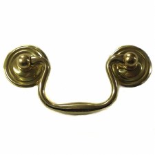 Armac Plain Drawer Handle 57mm Polished Brass Lacquered