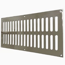 Plain Slotted Air Vent 12" x 6" Polished Stainless Steel