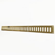 Plain Slotted Air Vent 24" x 2" Polished Brass Unlacquered
